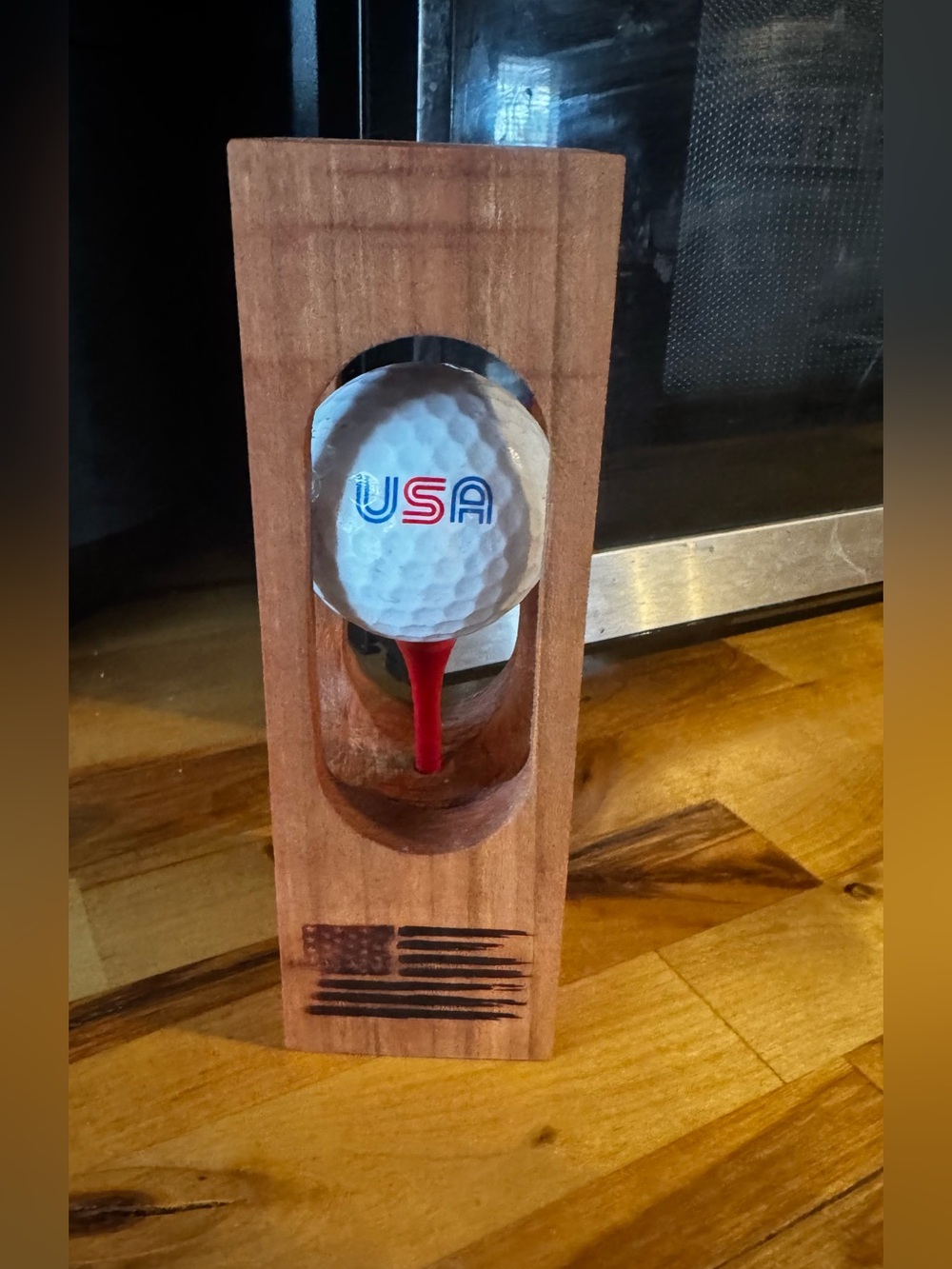HANDMADE Callaway USA Golf Ball Encased In Cherry Wood.